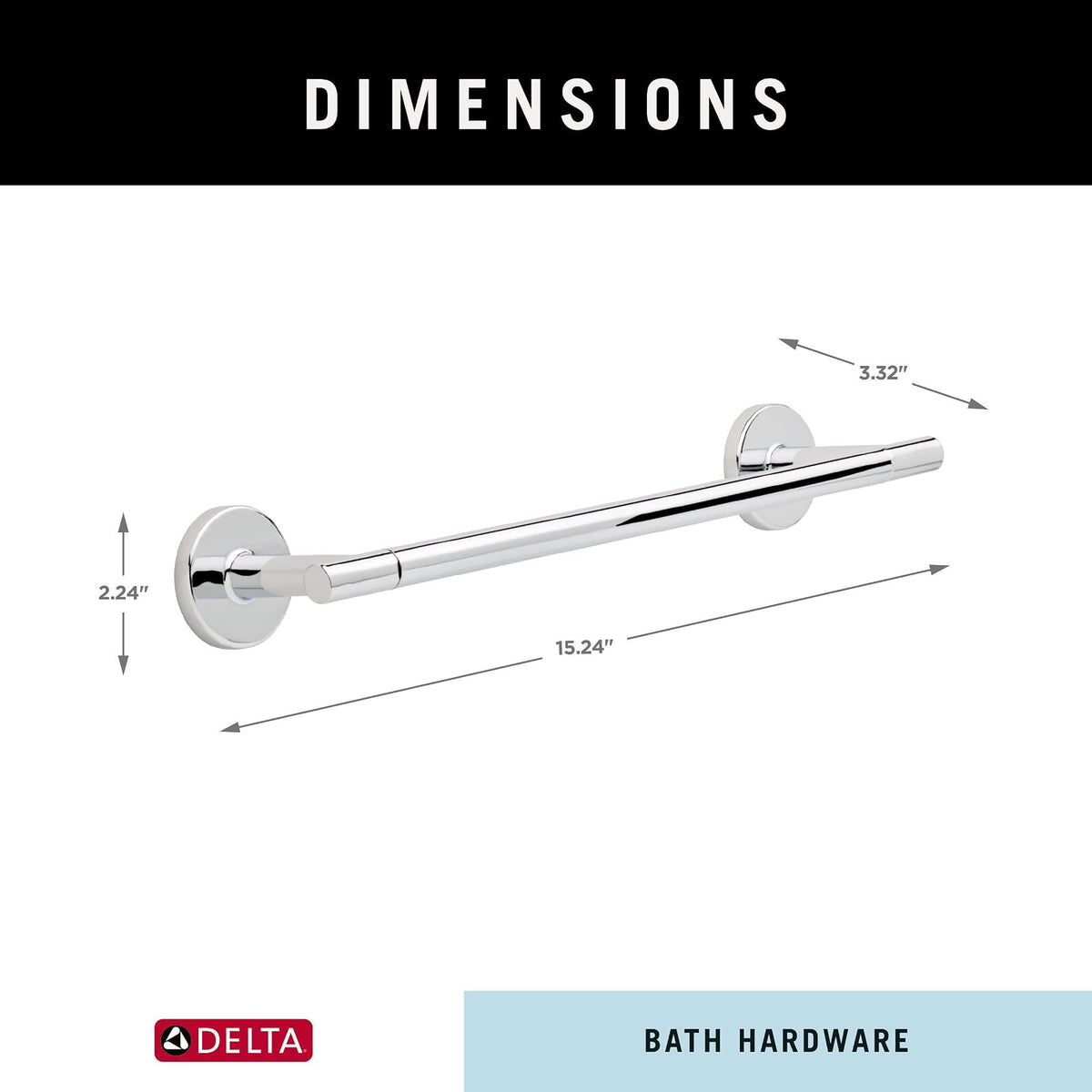 Delta Faucet 75930 Trinsic 76,2 cm Toalla Bar, Cromo Pulido, Contemporáneo, 12 Inch Towel Bar, Polished Chrome