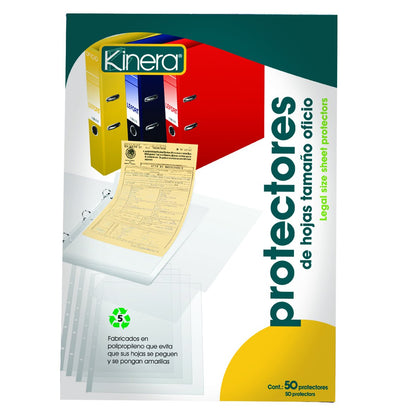 Azor Protectores De Hojas 50 Piezas Tamaño Oficio Kinera 302.363