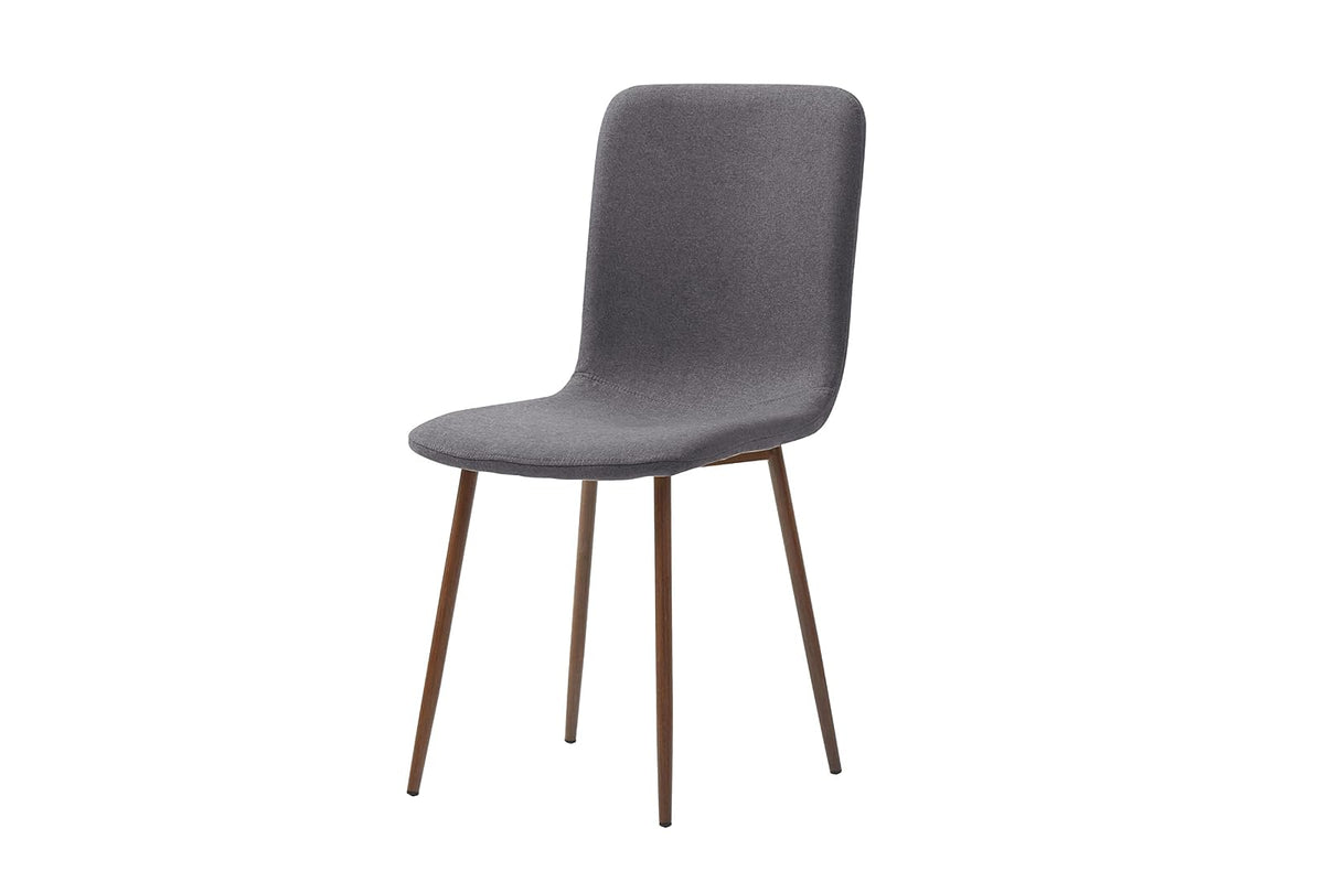 Sochic Silla Hanoi de Comedor Gris Obscuro con Patas de Metal Efecto Madera, Tapizada con Tela Lino y Estructura de Metal