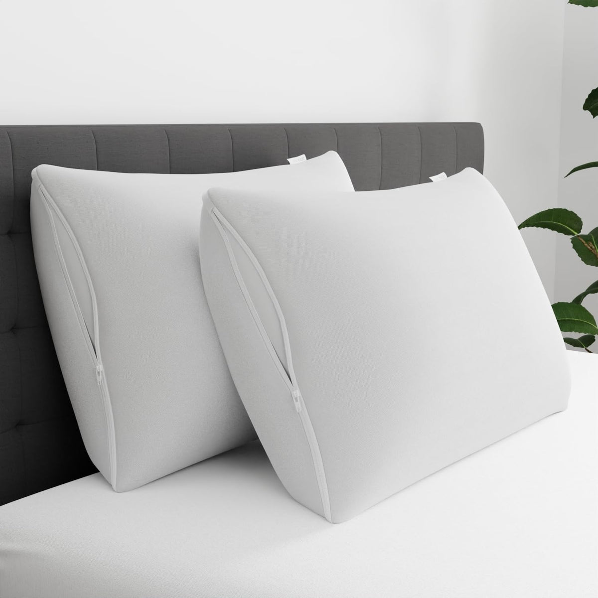 Juego de 4 Protectores de Almohada King AllerEase Que Absorbe la Humedad, protección Avanzada contra alergias, poliéster de Primera Calidad, Protectores con Cierre