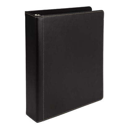 Samsill Carpeta de 3 Anillas, Piel Sintética, Tamaño Junior - Negro - - 1.5"