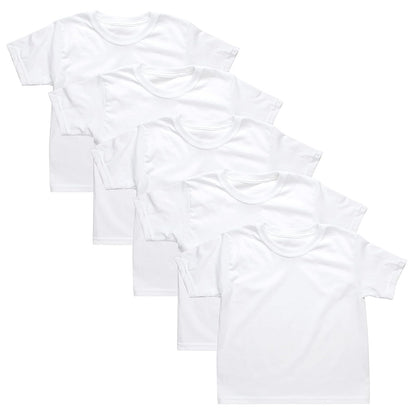 Hanes Hanes Toddler Boys' Undershirts, White T-Shirts for Babies, Crew Tees, 5-Pack Capa de Base Superior Niños