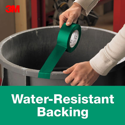 3M Cinta adhesiva de colores multiusos, verde con calcomanía fuerte y respaldo resistente al agua, cinta adhesiva 3M multisuperficie para uso en interiores y exteriores, 1.88 pulgadas x 20 yardas, 1