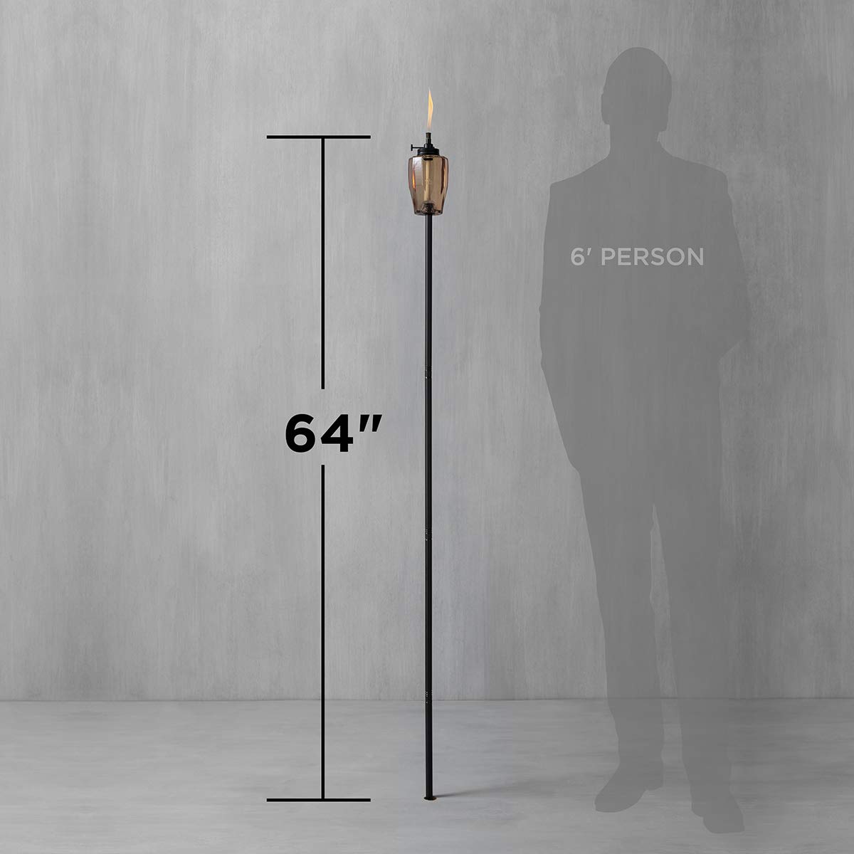 TIKI - Linterna de vidrio ajustable con llama de 64 pulgadas, iluminación decorativa rosa para césped al aire última intervensión, patio y jardín, incluye mecha de larga duración, diseño resistente a