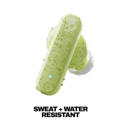 Skullcandy Smokin' Buds Auriculares In-Ear Inalámbricos, 20 h de Autonomía, 50 % de Plásticos Renovables, Micrófono, Compatibles con iPhone Android y Dispositivos Bluetooth, Verde