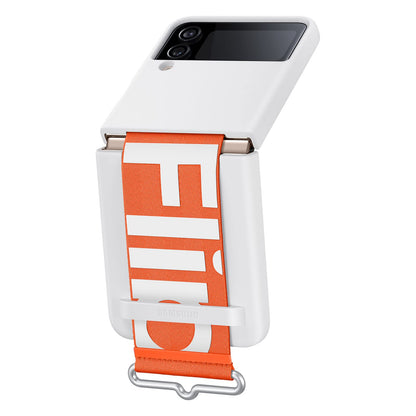 Samsung Galaxy Flip 4 Silicone Cover with Strap White