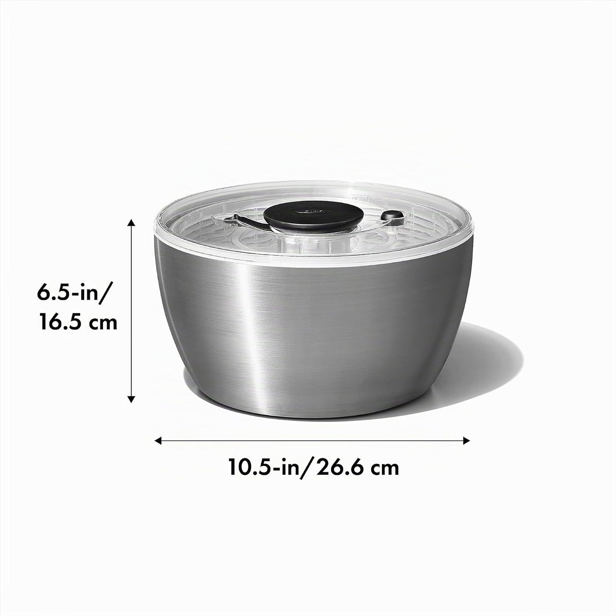 OXO 1071497 Centrifugador Ensalada Acero, 26.6 cm
