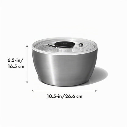 OXO 1071497 Centrifugador Ensalada Acero, 26.6 cm