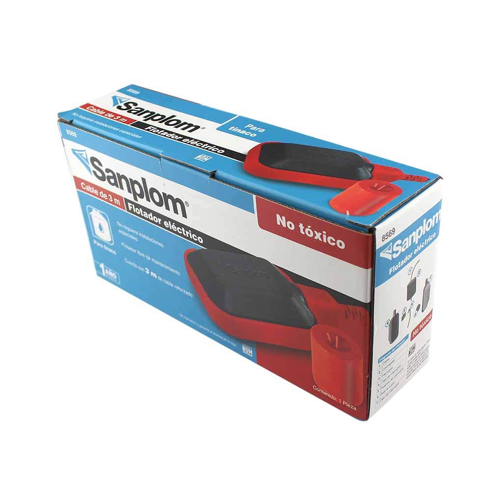 Sanplom Flotador Eléctrico 8569 Rojo Detector de Nivel de Agua