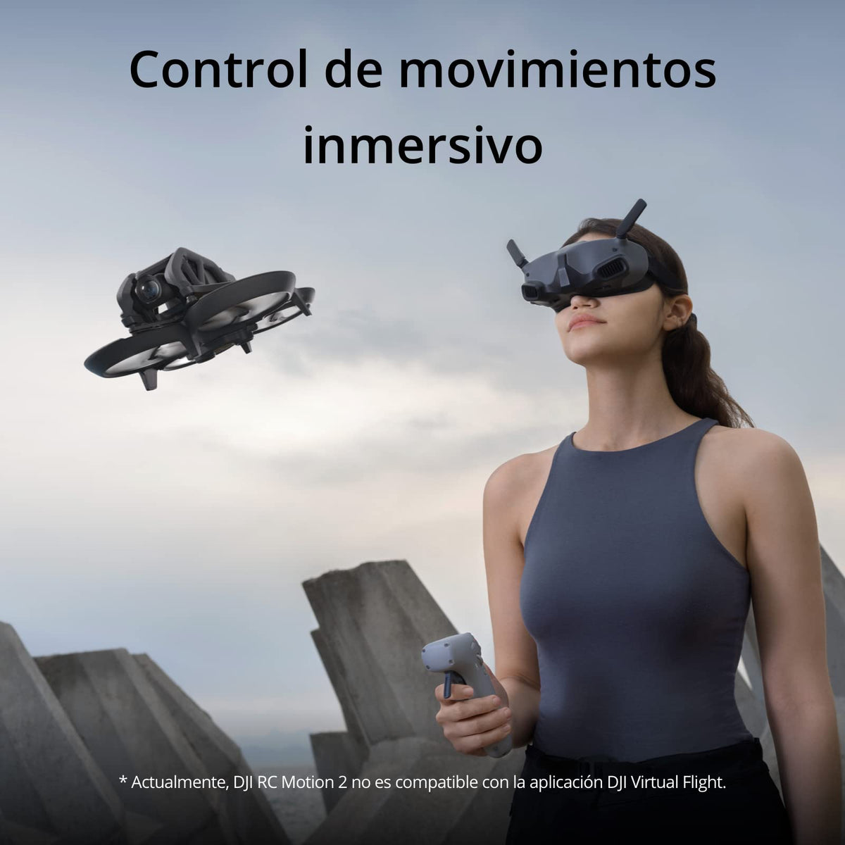 dji RC Motion 2 - Controlador Inteligente inmersivo, operación multidireccional, Accesorio para Drones Multifuncional e intuitivo para FPV, Compatible con dji Avata