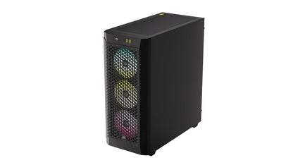 Corsair 480T RGB Caja para PC ATX Torre Media con Cristal Templado, 3 Ventiladores AR120 Incluidos, Compatible con hasta 7 Ventiladores de 120 mm y Radiadores de hasta 360 mm, Negro