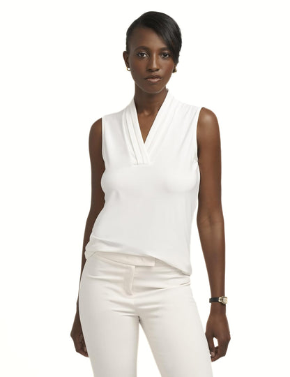 Anne Klein Parte Superior Ity Triple Pliegue Camisa para Mujer