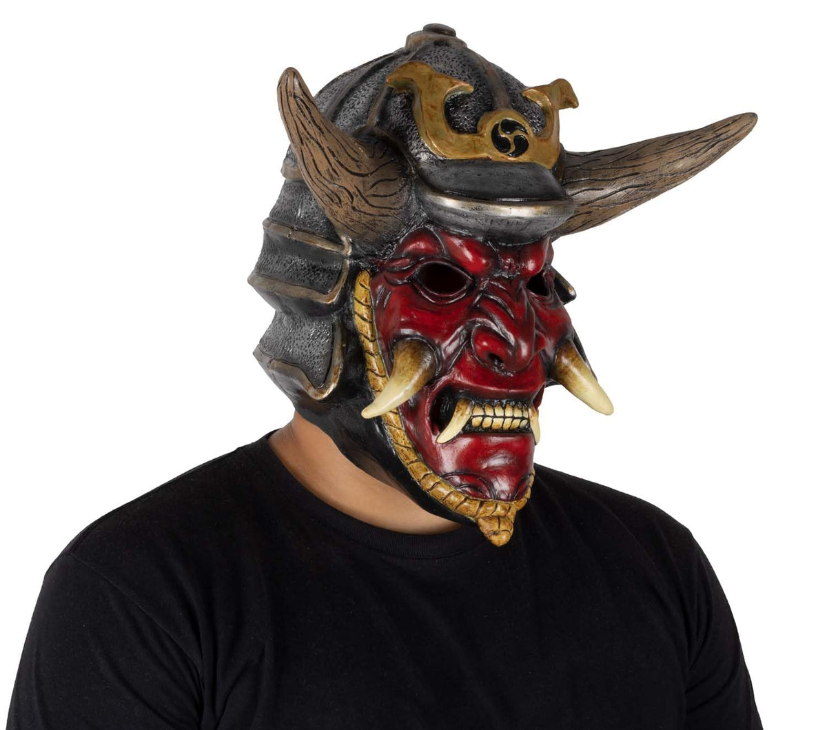 Ghoulish Productions Máscara de látex Possessed Samurai – Máscara de Samurai Rojo Unitalla para Adulto, Ideal para usar en Fiestas de Halloween, Casas del terror o Decoración Terrorifica