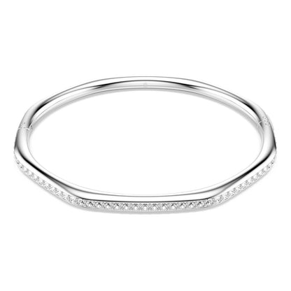 Swarovski Brazalete Dextera, Forma octagonal, Talla redonda, Blanco, Baño de rodio