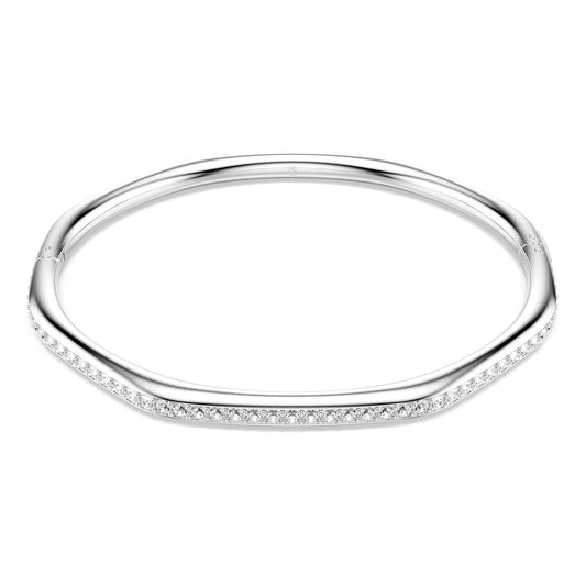 Swarovski Brazalete Dextera, Forma octagonal, Talla redonda, Blanco, Baño de rodio
