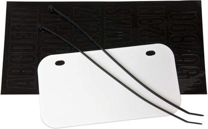 Raider FS-12000 ATV/UTV Kit de matrícula con números y Letras incluidos, White Plate with Black Letters/Numbers