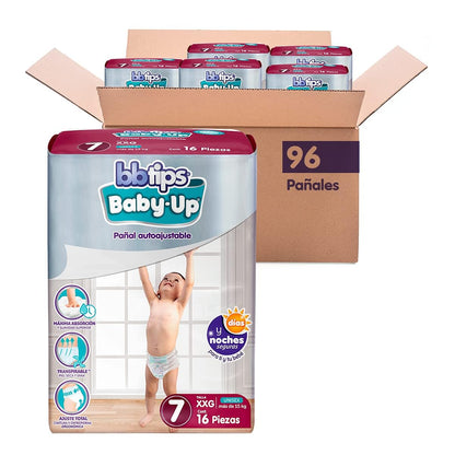 Bbtips Pañal Autoajustable Bbtips Baby Up XXG T7 96 Piezas
