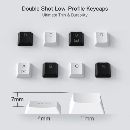 Teclado Gamer Redragon Horus K632-rgb Blanco Idioma Inglés Us Tamaño 60%, Alámbrico.
