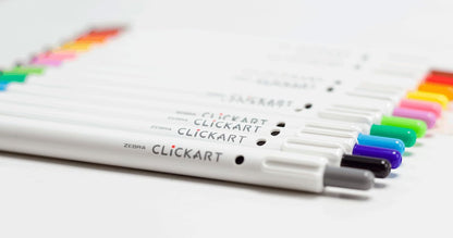 Zebra Marcador Clickart Plumón Retráctil Punto Fino Estuche 6 Piezas Multicolor.