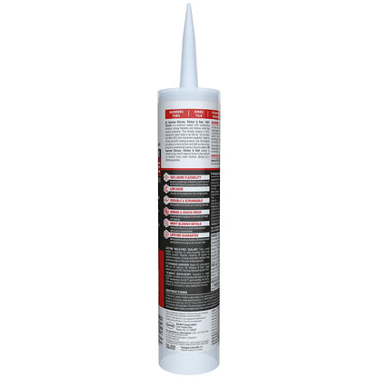 GE Supreme - Calafateo de silicona para cocina y baño, transparente, cartucho de 10 fl oz, 1 paquete - Sellador de silicona 100% impermeable, 7 veces más fuerte, a prueba de encogimiento y grietas