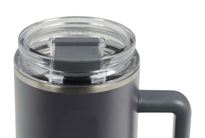 Igloo, vaso de 38 onzas con asa, taza de viaje reutilizable, taza de hidratación aislada de acero inoxidable para bebidas calientes y frías, carbonita