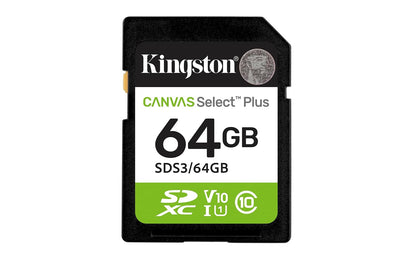 Kingston Tarjeta de Memoria SD Canvas Select Plus, Clase 10 UHS-I hasta 150MB/s - 64GB
