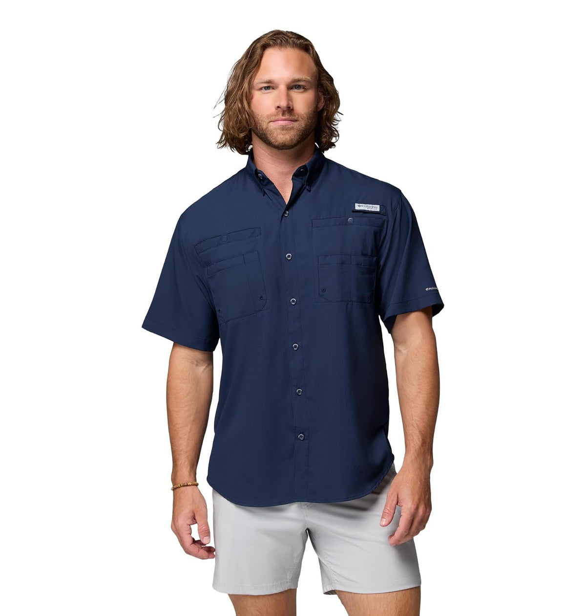 Columbia PFG Tamiami II Camisa de Pesca Manga Corta para Hombre - Azul marino Collegiate - 3X