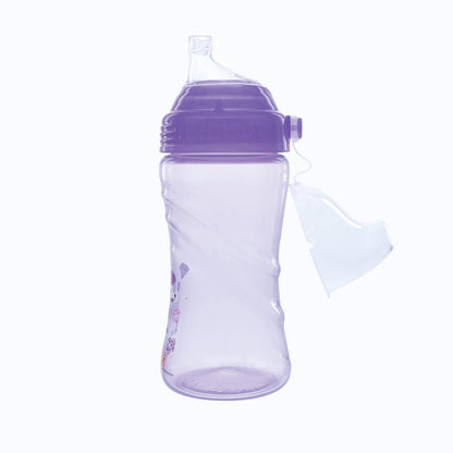 Nuby - Juego de 2 vasos deportivos con boquilla suave y tapa, 12 onzas, 12 meses, paquete de 2 unidades, aguamarina y perro morado