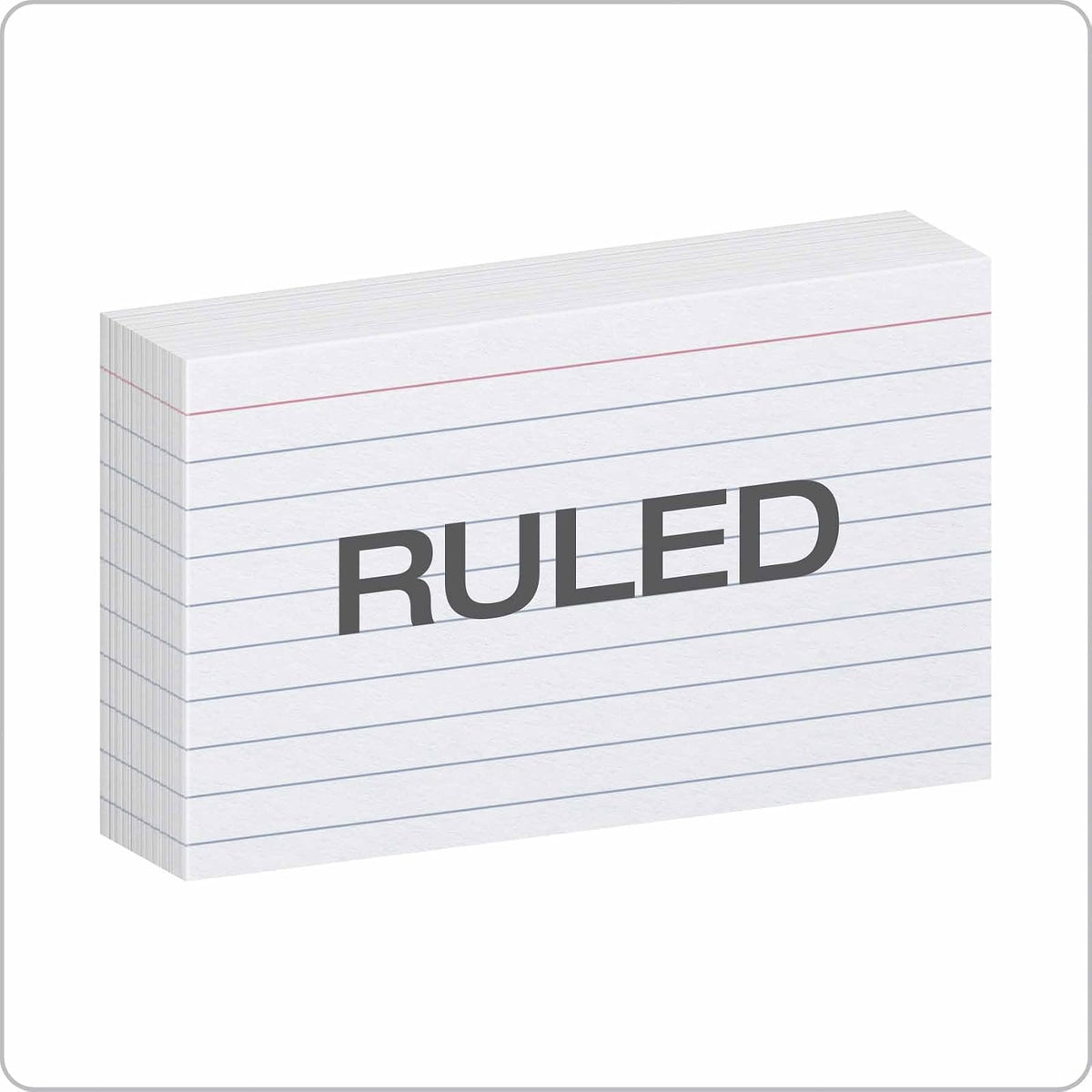 Oxford - Tarjetas de índice rayadas, 3 x 5 pulgadas, blancas, 1000 tarjetas (10 paquetes de 100) (31)