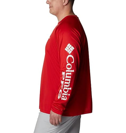 Columbia Sportswear Men's Terminal Tackle Long Sleeve Shirt, Key West/Vivid Blue Logo, Small