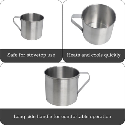 IMUSA USA - Taza de aluminio para uso en estufa o camping (1,25 cuartos), color plateado