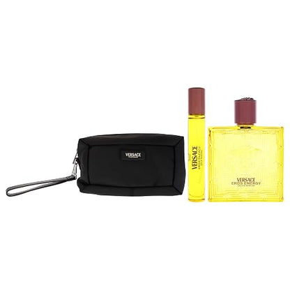 Versace Eros Energy by Versace for Men - 3 Pc Gift Set 3.4oz EDP Spray, 0.33oz EDP Spray (Mini), Trousse