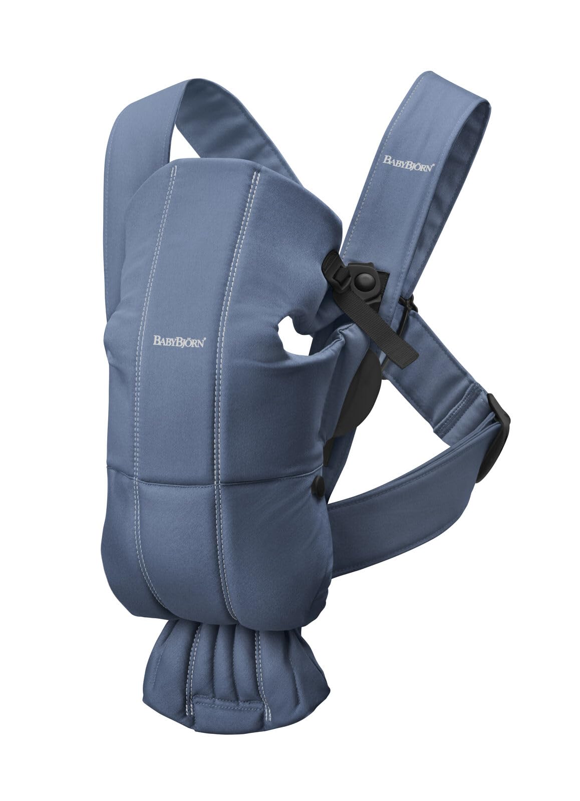 BabyBjörn Canguro Portabebé Mini Gris 3D Mesh - Tejido - Indigo vintage