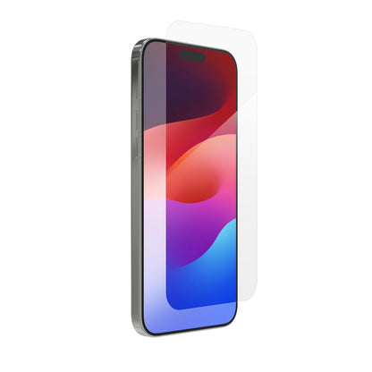 ZAGG Glass+ Protector de visualización para iPhone 15 Pro Max, 3 veces más fuerte con bordes reforzados, superficie resistente a arañazos y manchas, escudo invisible, fácil de instalar