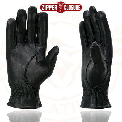 Milwaukee Leather Guantes de Piel Ligeros para Motocicleta con Cierre de Muñeca, Negro, L, SH226D