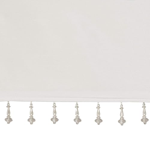 Madison Park Emilia - Cenefa de Seda sintética, Acabado en la Parte Superior con abalorio, Cortina de Cenefa de Ventana para Sala de Estar, recámara y recámara, 26 Pulgadas de Largo x 50 Pulgadas de