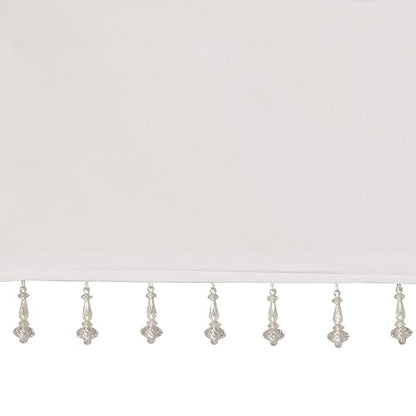 Madison Park Emilia - Cenefa de Seda sintética, Acabado en la Parte Superior con abalorio, Cortina de Cenefa de Ventana para Sala de Estar, recámara y recámara, 26 Pulgadas de Largo x 50 Pulgadas de