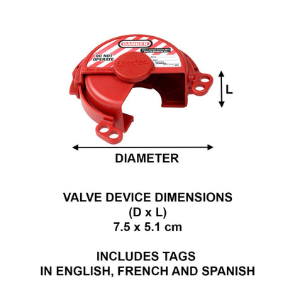 Master Lock S3910 Lockout Tagout Bloqueo de válvula de gas presurizado, rojo