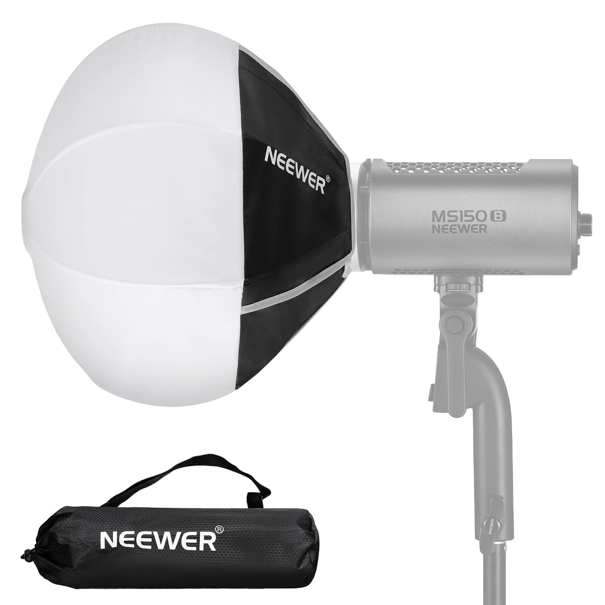 NEEWER 12"/30cm Softbox Linterna con NEEWER Montaje (No Bowens), 360° Omnidireccional Mini Softbox Modificador Difusor de Luz Liberación Rápida para MS60 MS60B MS60C MS150B Luz Estudio Video LED,NS6L