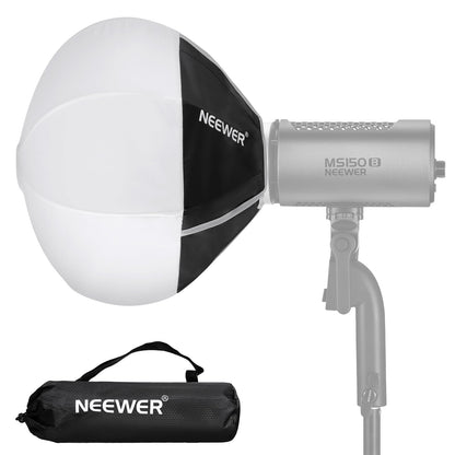 NEEWER 12"/30cm Softbox Linterna con NEEWER Montaje (No Bowens), 360° Omnidireccional Mini Softbox Modificador Difusor de Luz Liberación Rápida para MS60 MS60B MS60C MS150B Luz Estudio Video LED,NS6L