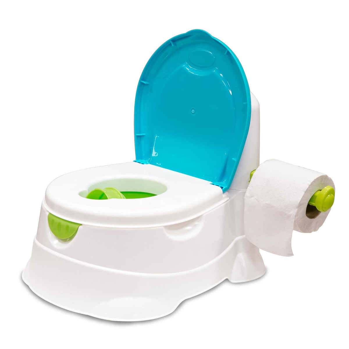 PRINSEL | Nica Entrenadora | Bañito Entrenador para Bebé | Trend - Unisex | Blanco/Azul | De 18 a 36 Meses, Con Portarollo | Artículos para Bebés