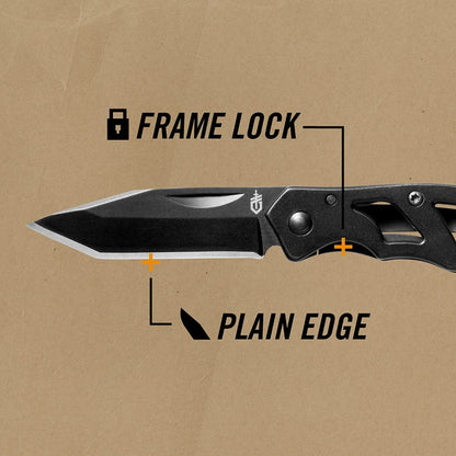 Gerber Paraframe Mini Cuchillo Tanto Point, Negro [31-001729], Pequeño