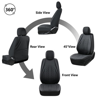 Truckiipa Tacoma - Juego Completo de Fundas de Asiento Impermeables de Piel para Toyota Tacoma 2005-2015, Juego Completo, Negro