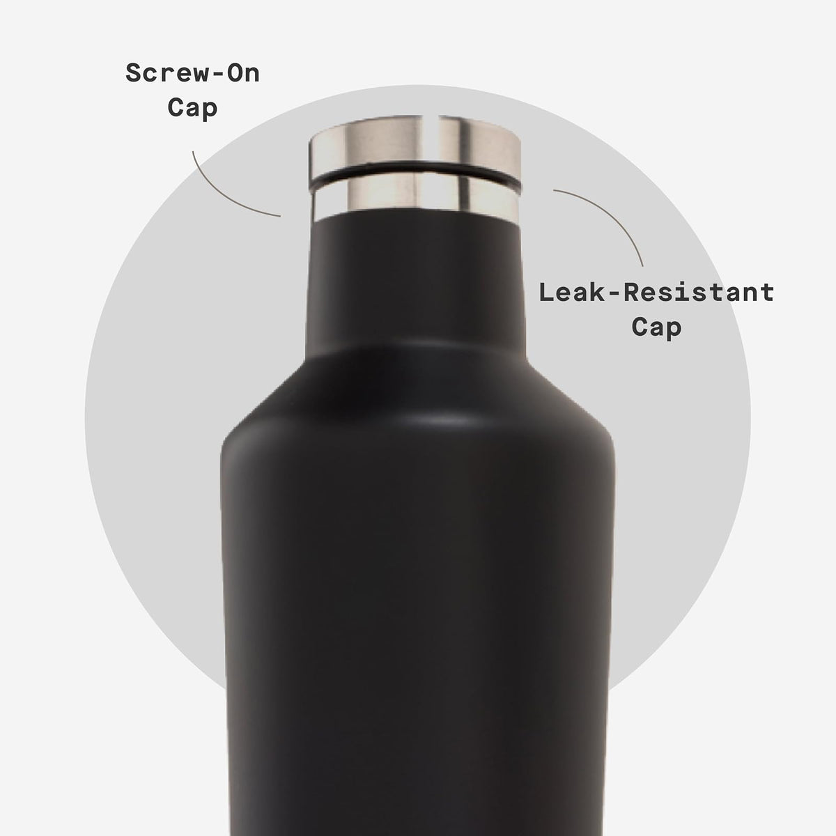 CORKCICLE | Vinnebago Botella o Vaso | 750 ml (25 oz) | Termo de Acero Inoxidable | Aislamiento Triple Capa | Mantiene Frío por Horas | Negro Mate