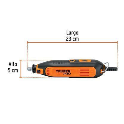 Truper PRO MOTO-A3, Herramienta rotativa 135W con 97 accesorios