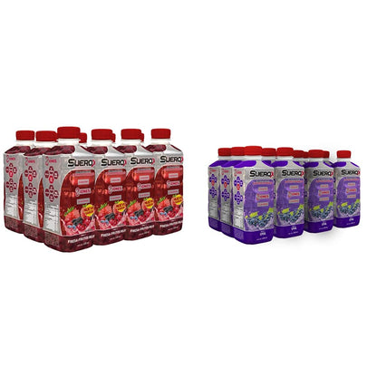 12 Pack de Suerox, FRESA-FRUTOS ROJOS, nuevo sabor, deliciosa hidratación saludable botellas con 630 ml + 12 Pack de, deliciosa hidratación saludable, UVA, botellas con 630 ml