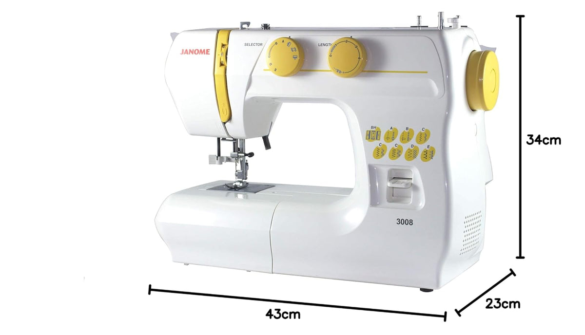 Janome 3008 Maquina de Coser , color blanco