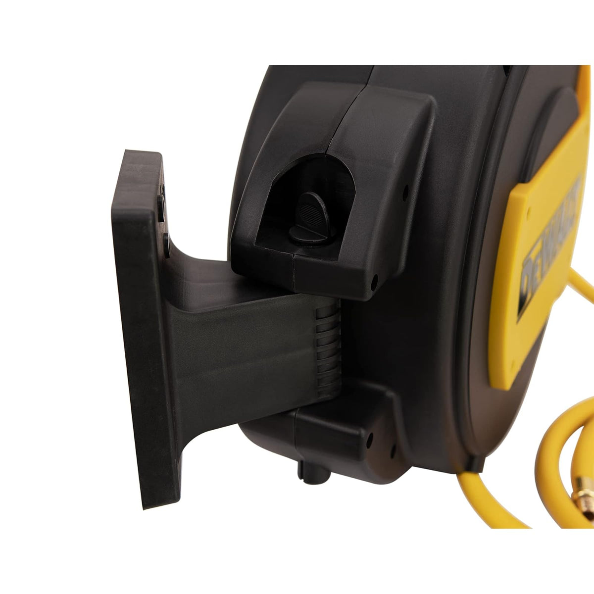 DEWALT 3/8" Carrete de manguera de aire cerrado de 50 pies, carrete de manguera de aire automático, retráctil de 300 PSI máximo, manguera de aire retráctil duradera para un uso eficiente en talleres y