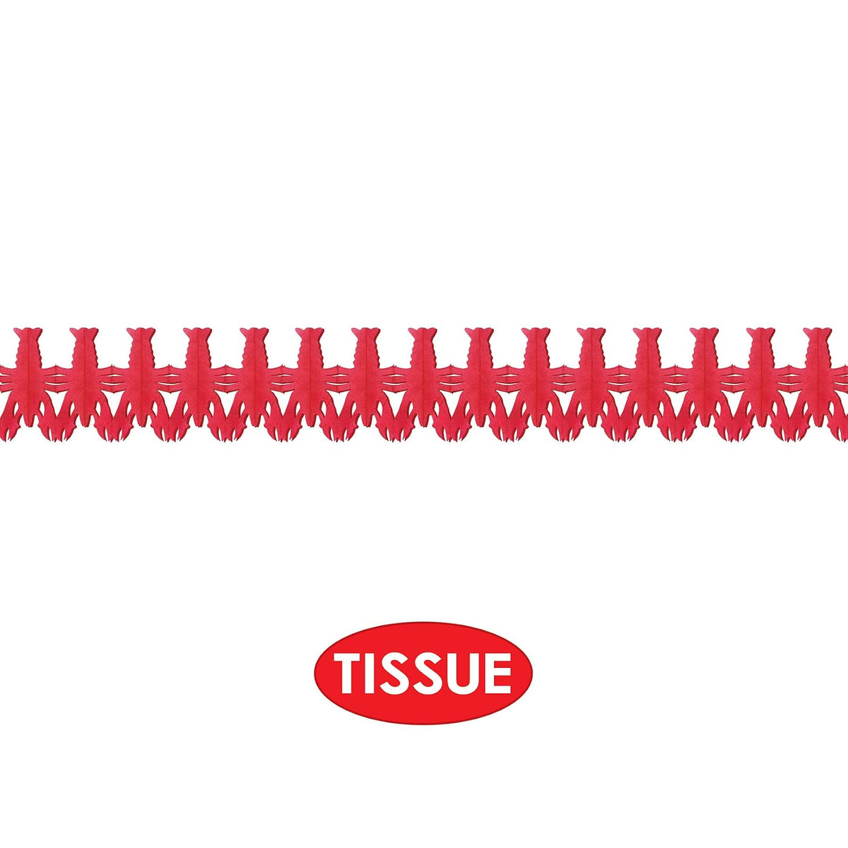 Beistle 53451 Guirnalda de cangrejo, 2 unidades, 9 pulgadas x 14 pies, color rojo