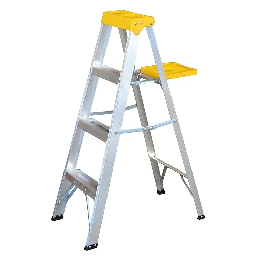 Surtek ET3 Escalera de Aluminio Tipo Tijera, 3 Peldaños, 1.21 m